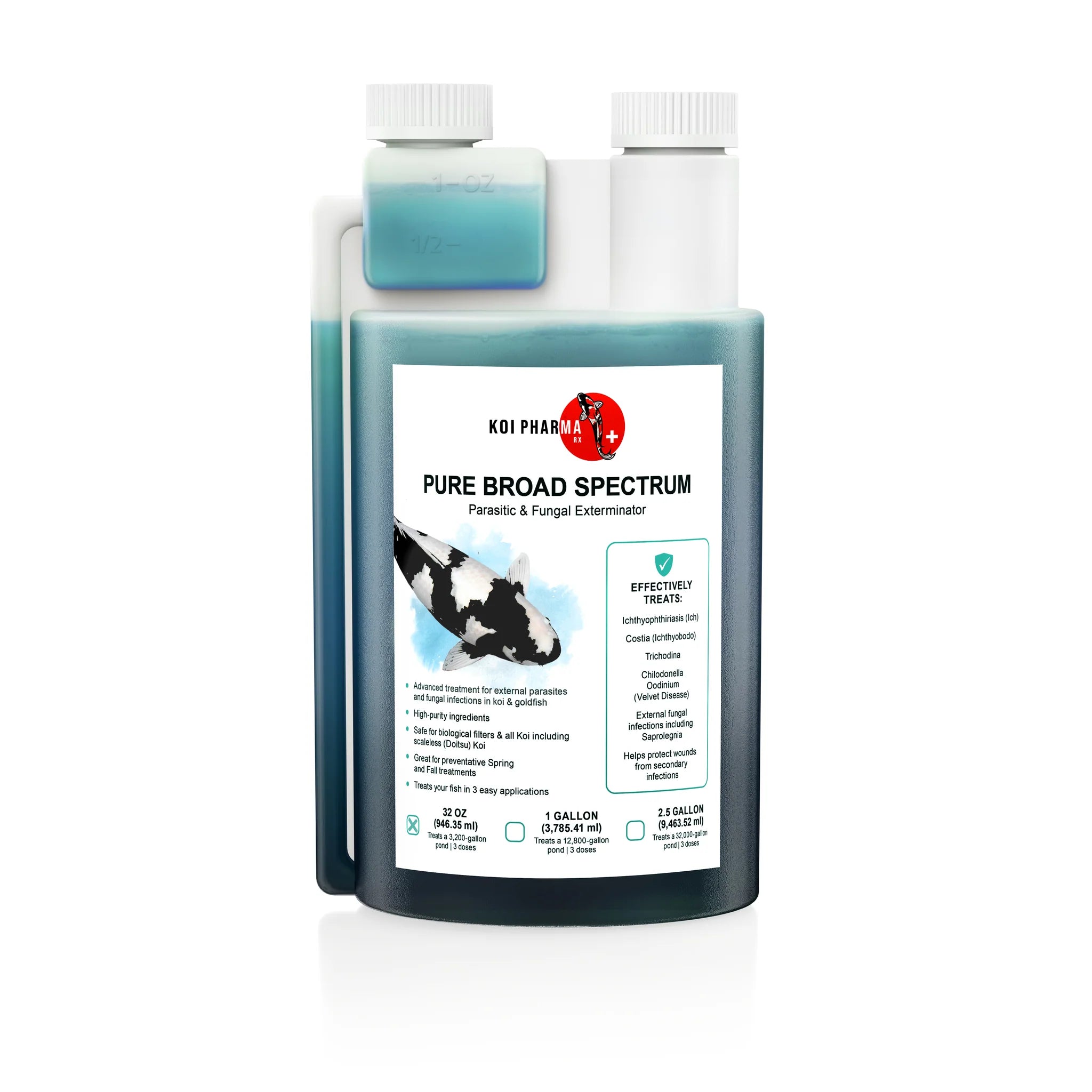32oz Pure Broad Spectrum Parasitic & Fungal Exterminator - Koi Fish Parasite Treatment